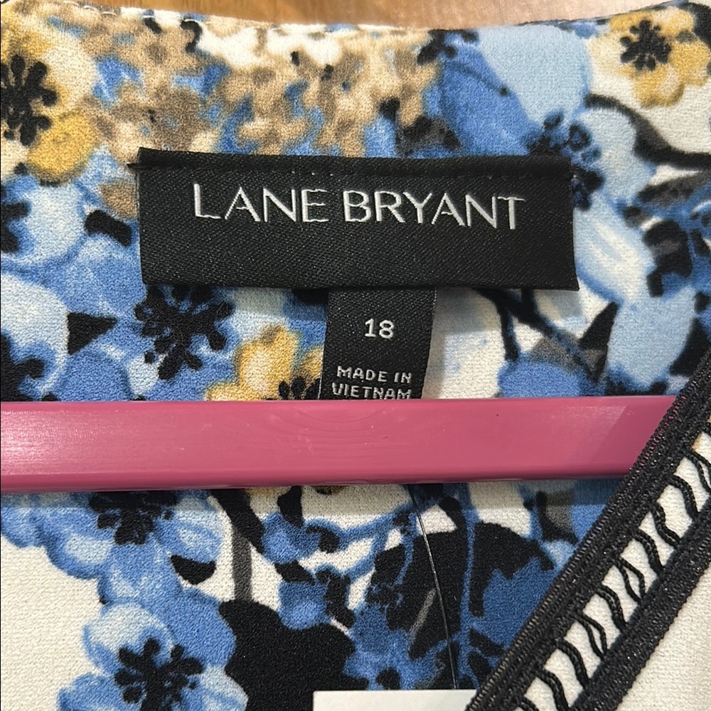 Lane Bryant Blue and Yellow Floral Top
